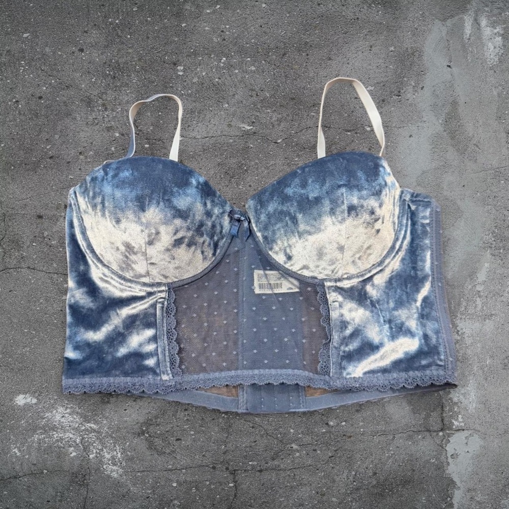 Y2K Velvet Bustier Top Coquette Indie Sleaze Mesh Corset Forever 21